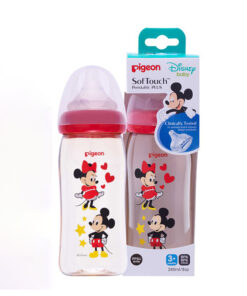 Bình Sữa DISNEY PPSU Plus 240ml cổ rộng NV Silicon siêu mềm Plus 2018